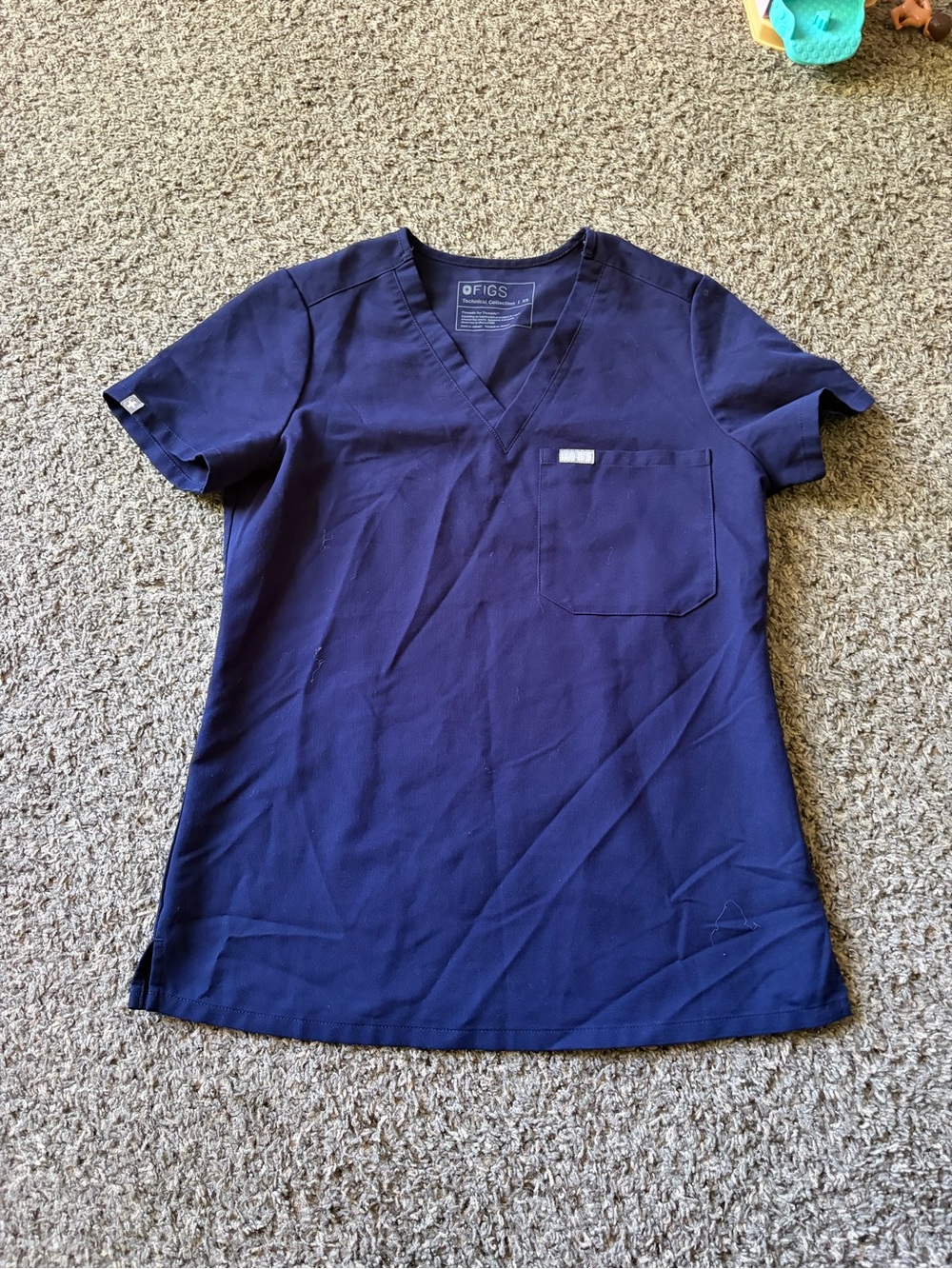 FIGS Navy Short Sleeve V-Neck Scrub Top